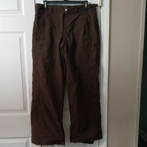 Columbia Convert ski snow pants snowboarding brown with floral design Sz 18